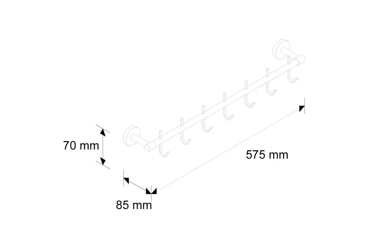 Drążki z haczykami z 7 haczykami długość 500 mm, Merida MHW10