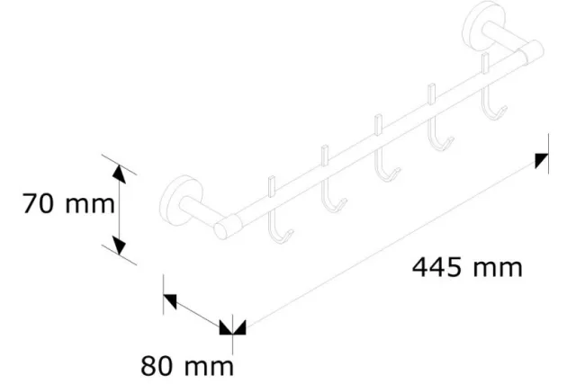 DRĄŻEK Z 5 HACZYKAMI DŁUGOŚĆ 400 MM MERIDA MHW11