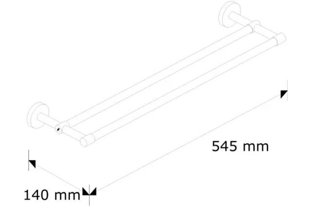DRĄŻEK NA RĘCZNIKI PODWÓJNY długość 500 mm Merida MHW07