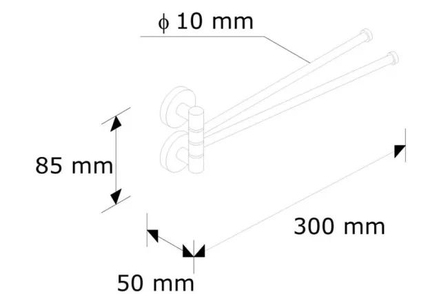 WIESZAK RUCHOMY PODWÓJNY długość 300 mm Merida MHW16
