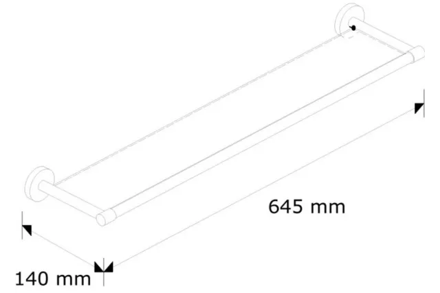PÓŁKA SZKLANA DŁUGOŚĆ 600MM MERIDA MHP01