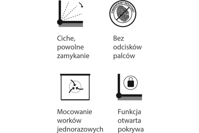 KOSZ PEDAŁOWY TOP SILENT LUNA, POJEMNOŚĆ 20 L, STAL MATOWA MERIDA KIM421