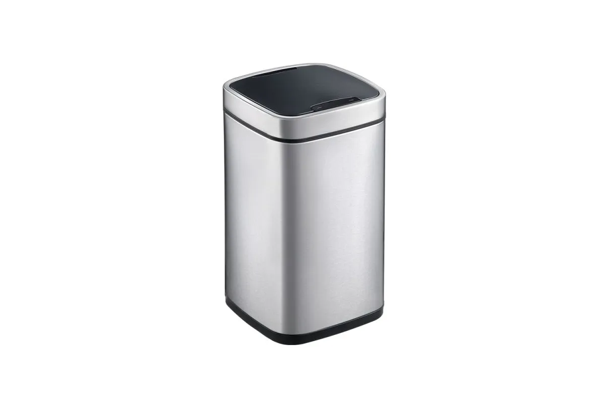 KOSZ AUTOMATYCZNY SENSOR, BEZDOTYKOWY, KWADRATOWY, STAL MATOWA 12 L MERIDA KIM503