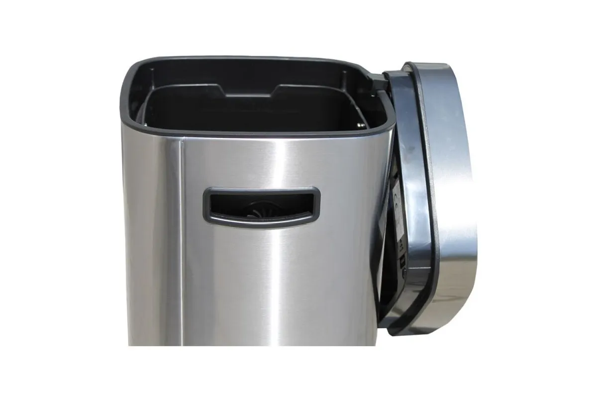 KOSZ AUTOMATYCZNY SENSOR, BEZDOTYKOWY, KWADRATOWY, STAL MATOWA 12 L MERIDA KIM503