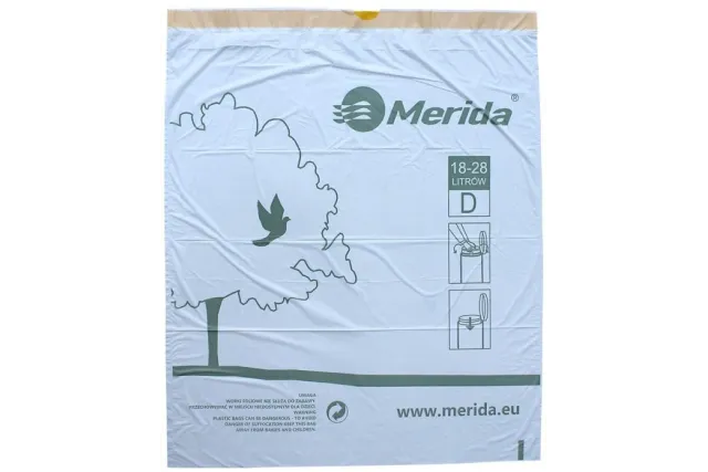 WORKI NA ŚMIECI MERIDA TOP 18-28 L, ROLKA 20 SZT., BIAŁE, Z TAŚMĄ ŚCIĄGAJĄCĄ, ZAPACHOWE Merida WTB301