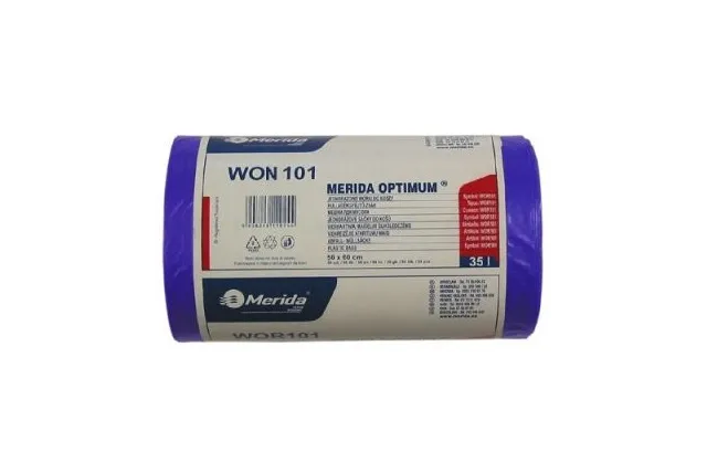 Jednorazowe worki na śmieci Merida Optimum, pojemność 35 l, niebieskie WON101