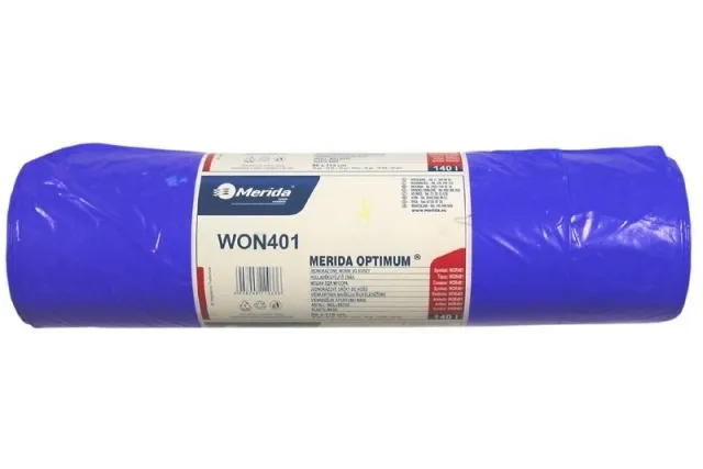 Jednorazowe worki na śmieci Merida Optimum, pojemność 160 l, niebieskie, ROLKA 25 SZT. WON401