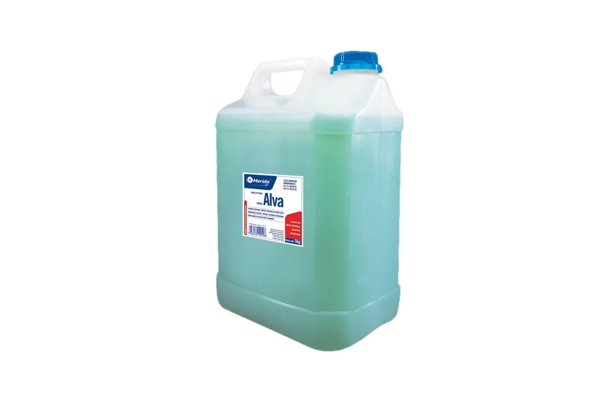 Mydło w płynie MERIDA ALVA®, kanister 5 kg, turkusowe M3T
