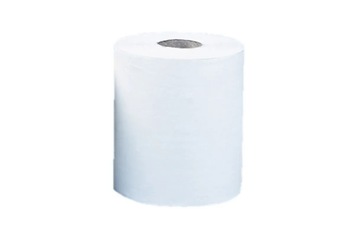 RĘCZNIK PAPIEROWY MERIDA OPTIMUM MAXI, ŚR. 19,5 CM, DŁ. 150 M, DWUWARSTWOWY, BIAŁY, ZGRZEWKA 6 SZT. ROB105