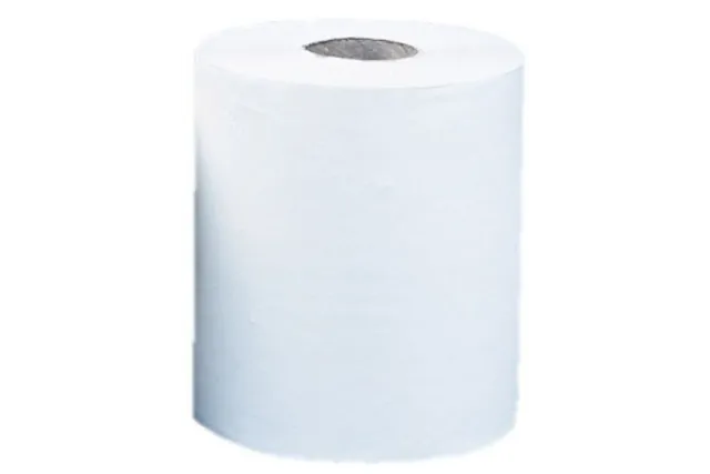 RĘCZNIK PAPIEROWY MERIDA OPTIMUM MAXI, ŚR. 19,5 CM, DŁ. 150 M, DWUWARSTWOWY, BIAŁY, ZGRZEWKA 6 SZT. ROB105