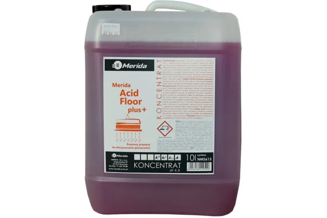 MERIDA ACIDFLOOR PLUS 10 L, ŚRODEK KWASOWY DO CZYSZCZENIA GRESU I PŁYTEK ANTYPOŚLIZGOWYCH MERIDA NMS613