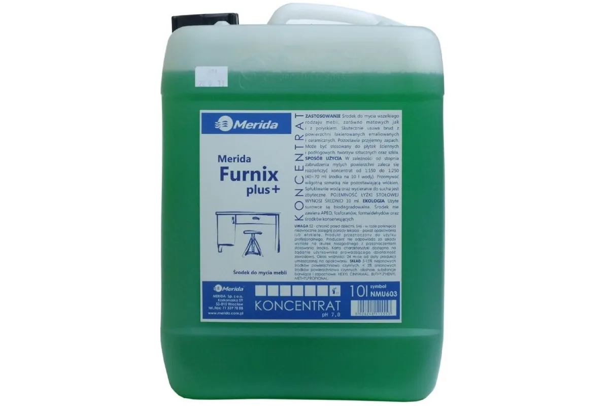 Merida Furnix Plus środek do mycia mebli matowych z połyskiem, karnister 10 l NMU603