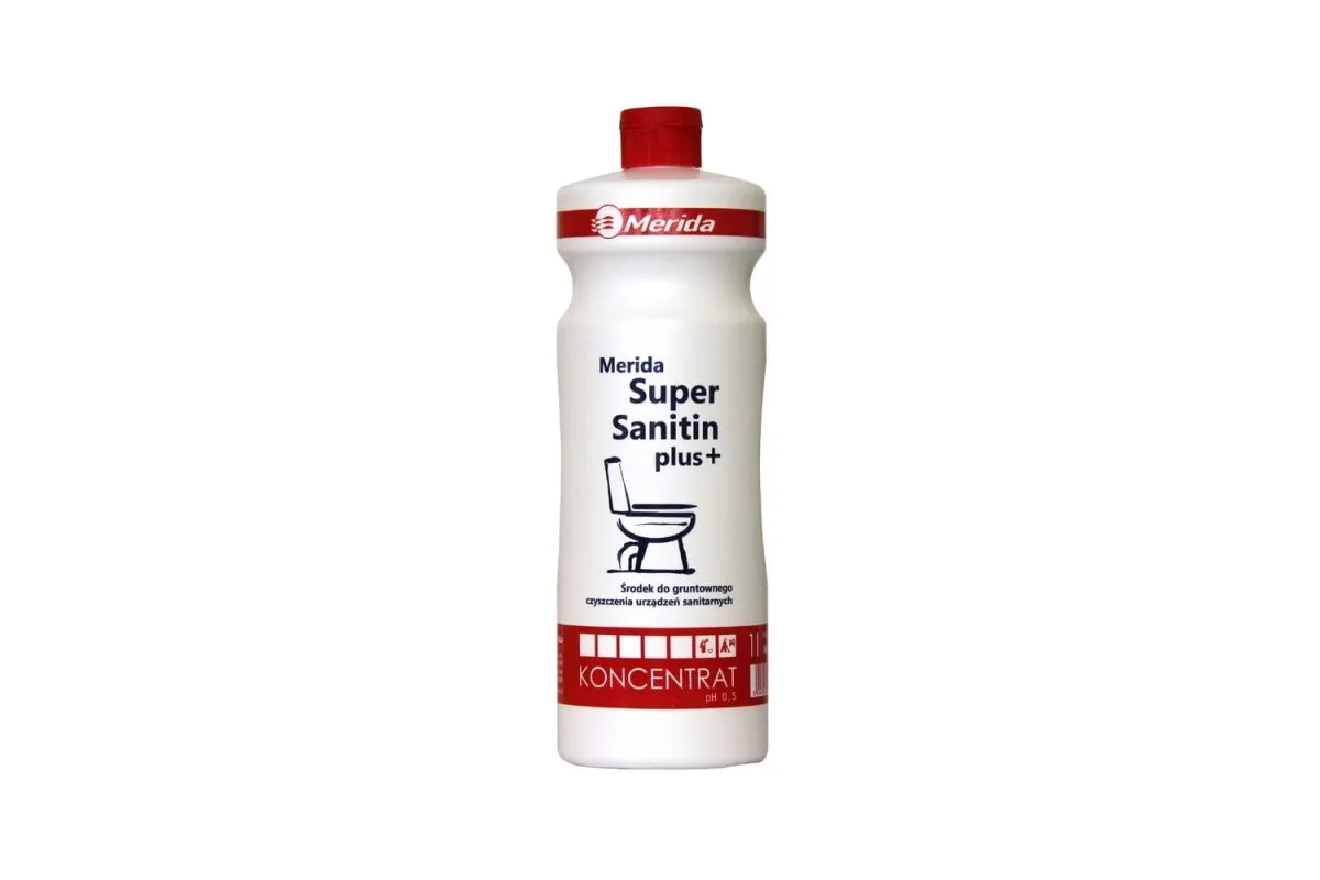 MERIDA SUPER SANITIN PLUS + kwaśny środek do gruntownego czyszczenia urządzeń sanitarnych, pojemność 1 litr NML104