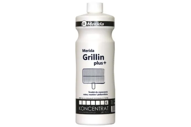 MERIDA GRILLIN PLUS + środek do usuwania tłustych zabrudzeń z powierzchni stalowych oraz emaliowanych, pojemność 1l NMS109