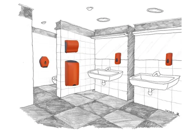 POJEMNIK NA PAPIER TOALETOWY W LISTKACH MERIDA UNIQUE ORANGE LINE BUO401