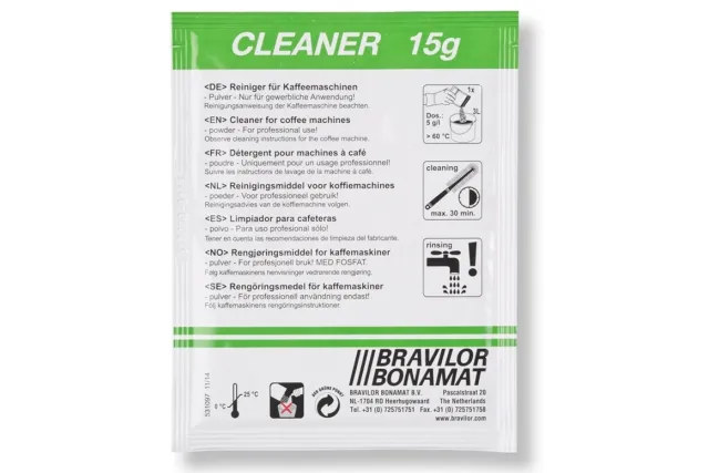 Cleaner Bravilor do czyszczenia np. termosów z osadów kawy, herbaty, plam itp. (4 x 15 saszetek po 15 gram)