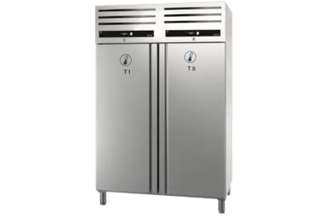 SZAFA DWUTEMPERATUROWA CHŁODNICZO-CHŁODNICZA DWUDRZWIOWA 1400L GN 2/1 ASBER GCPZ-1402/2 GREEN LINE