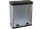 KOSZ PEDAŁOWY DO SEGREGACJI, DWUKOMOROWY, 2 X 30 L, STAL MATOWA Merida KIM705